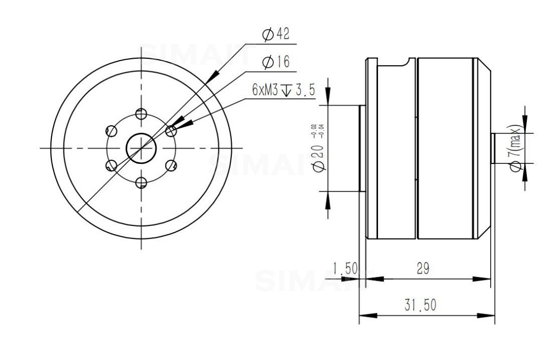 Direct Drive Servo Motor Robotics - Silnik BLDC DAMIAO DM-H3510 24V 0.18Nm