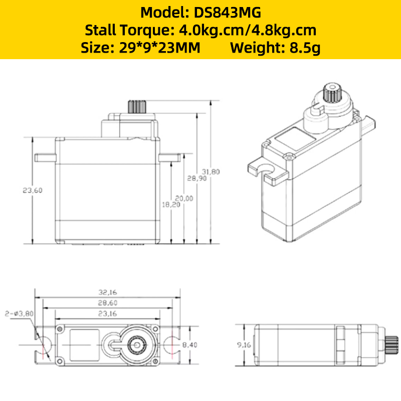 4 sztuk Corona DS843MG serwo c – Brushless Motor Thrust Test Stand recenzja i cena